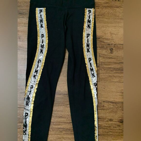 Victoria’s Secret Pink Bling Stripe Dog Tshirt/ Leggings Outfit set S - Picture 7 of 11